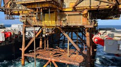 Pioneering Spirit completes single-lift removal of Heather Alpha topsides Pioneering Spirit completes single-lift removal of Heather Alpha topsides