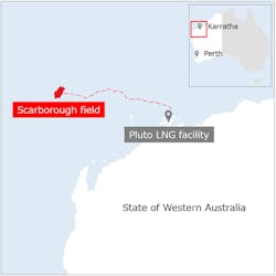 Map of Pluto LNG facility and Scarborough Field Map of Pluto LNG facility and Scarborough Field