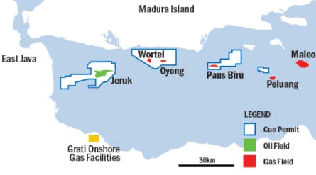 Map of Sampang PSC offshore Indonesia