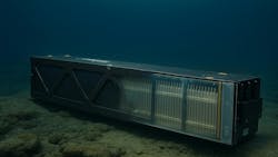 Kraken Robotics describes its SeaPower as a subsea lithium-ion battery that features a polymer matrix for pressure-tolerant encapsulation and an integrated battery management system. Kraken Robotics describes its SeaPower as a subsea lithium-ion battery that features a polymer matrix for pressure-tolerant encapsulation and an integrated battery management system.