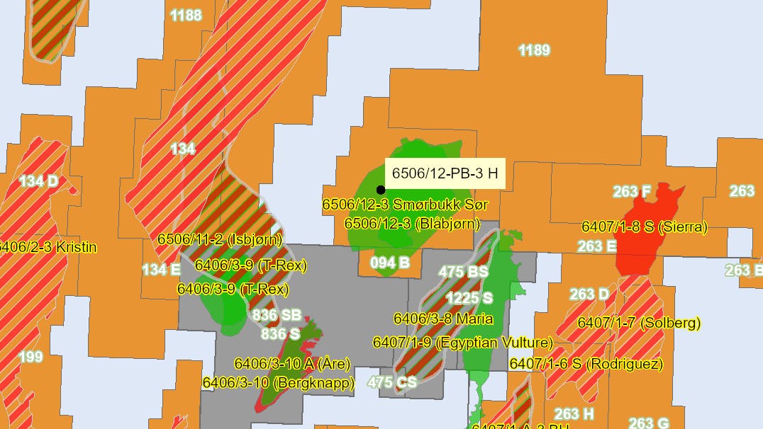 Map highlights well 6506/12-PB-3 H