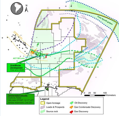 Map of offshore Suriname open acreage