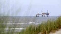 Gas platform near Ameland in the Dutch sector of the North Sea Gas platform near Ameland in the Dutch sector of the North Sea