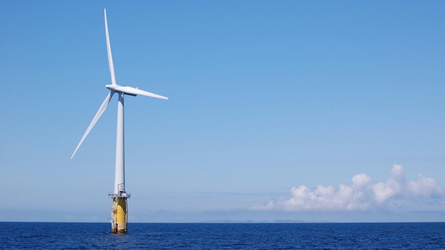 Floating wind turbine off the coast of Karmøy, Norway