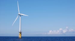Floating wind turbine off the coast of Karmøy, Norway Floating wind turbine off the coast of Karmøy, Norway