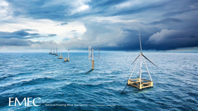Artist impression of floating wind technology Artist impression of floating wind technology