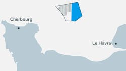 Map of Centre Manche 1 & 2 offshore wind areas Map of Centre Manche 1 & 2 offshore wind areas