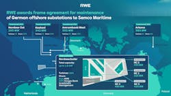 Map of RWE awards and frame agreement to Semco Maritime Map of RWE awards and frame agreement to Semco Maritime
