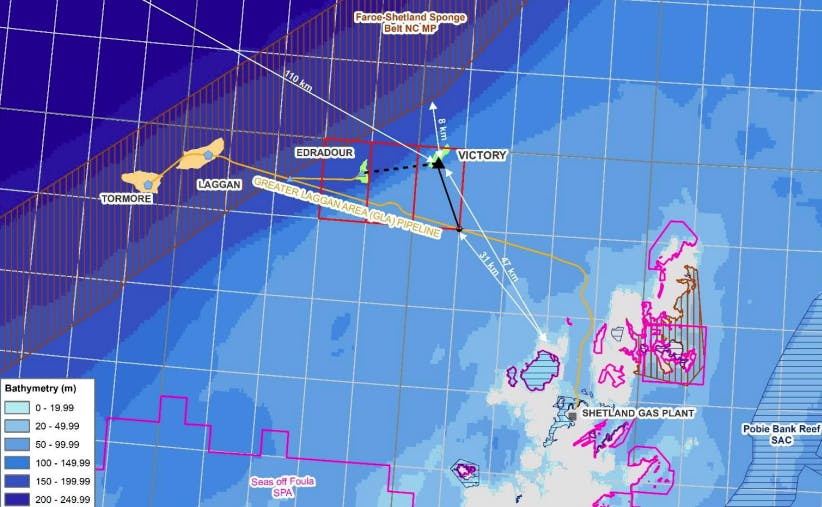 Map of Offshore Victory Field Development