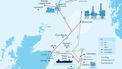 North Sea assets map North Sea assets map