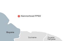 Map of Hammerhead FPSO location offshore Guyana Map of Hammerhead FPSO location offshore Guyana