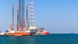 Offshore equipment on the coast of the Persian Gulf at the Saudi Arabia port Offshore equipment on the coast of the Persian Gulf at the Saudi Arabia port