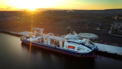 First operational ship docks at Steel River Quay 09.24 First operational ship docks at Steel River Quay 09.24