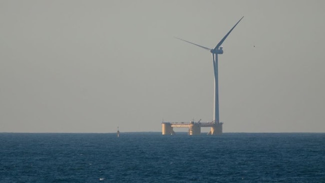 Floating wind turbine installed offshore Portugal in October 2011