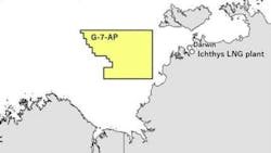 Map of Block G-7-AP offshore Australia Map of Block G-7-AP offshore Australia