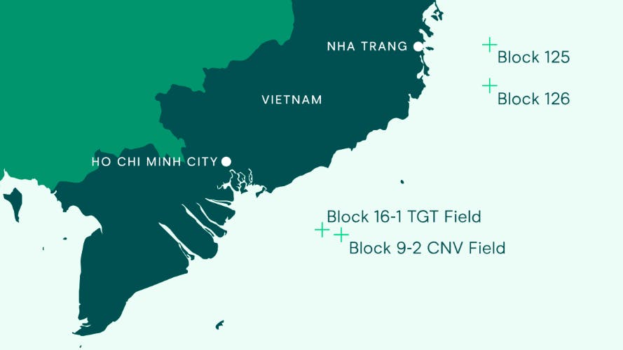 Pharos Energy map of assets offshore Vietnam