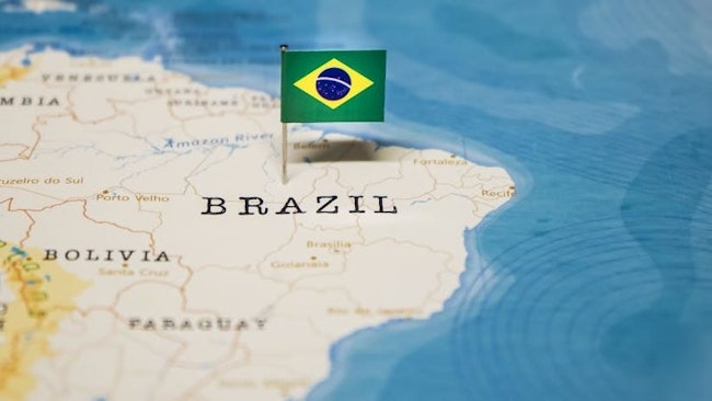 offshore Brazil map and flag