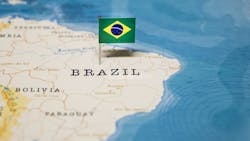offshore Brazil map and flag offshore Brazil map and flag