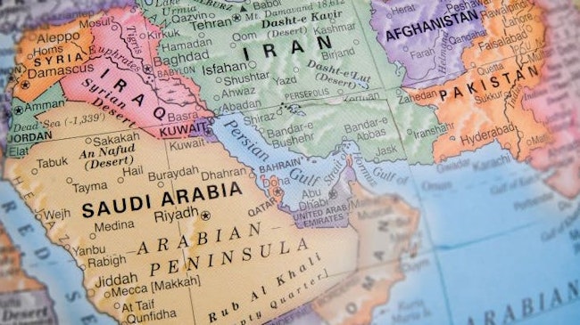 Map: Persian Gulf offshore Iran