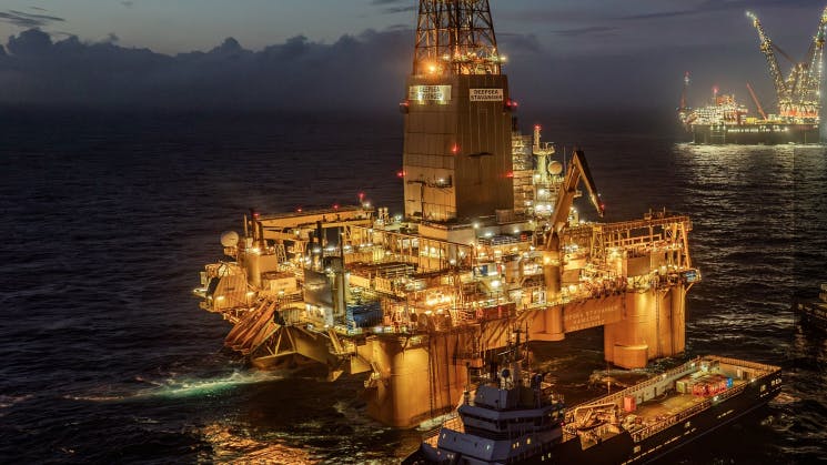 Simultaneous operations with Munin jacket installation and drilling Omega Alfa with Deepsea Stavanger