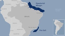Map: Presalt and the Equatorial Margin offshore Brazil Map: Presalt and the Equatorial Margin offshore Brazil