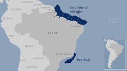 Map: Presalt and the Equatorial Margin offshore Brazil Map: Presalt and the Equatorial Margin offshore Brazil