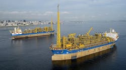 FPSO CIDADE DE MARICA and FPSO CIDADE DE SAQUAREMA offshore Brazil in 2015 FPSO CIDADE DE MARICA and FPSO CIDADE DE SAQUAREMA offshore Brazil in 2015