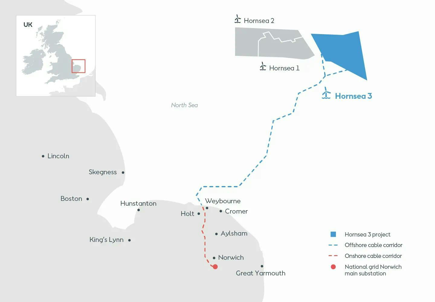 Map: Hornsea 3 cable corridors