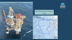 Azule Energy says that its Gajajeira-01 exploration well offshore Angola is estimated to hold over 1 trillion cubic feet of gas Azule Energy says that its Gajajeira-01 exploration well offshore Angola is estimated to hold over 1 trillion cubic feet of gas
