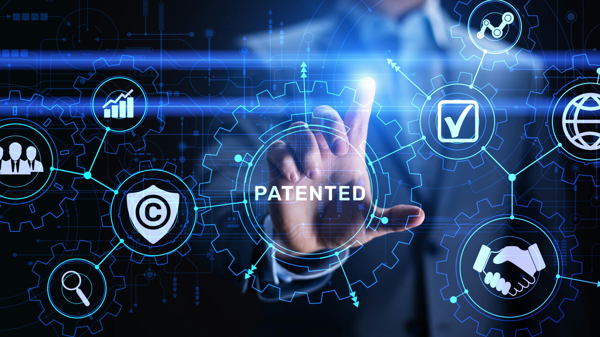 Patent and copyright business technology concept