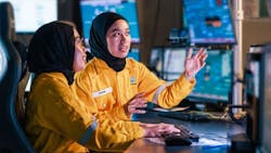 Petronas personnel using technology for downhole CO2 logging assessment Petronas personnel using technology for downhole CO2 logging assessment