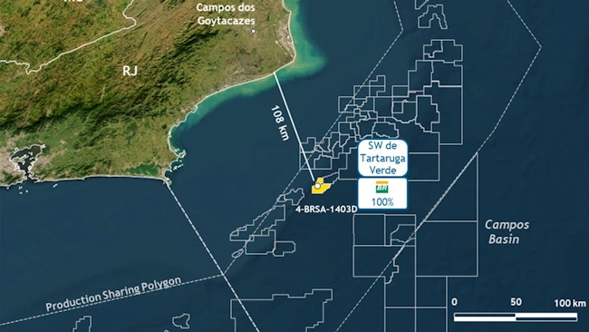 Map: Sudoeste de Tartaruga Verde Block offshore Brazil