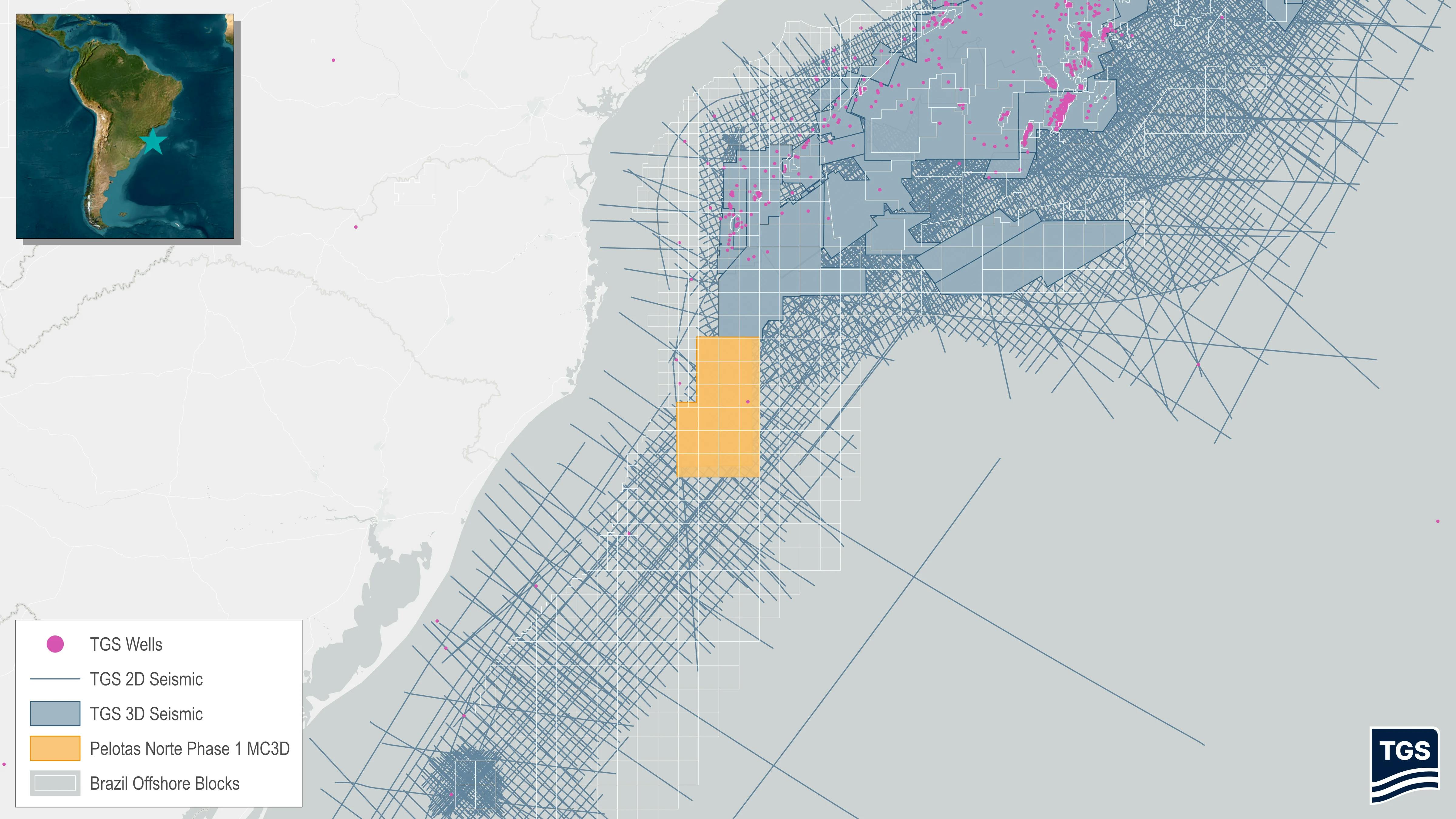 TGS Seismic Map: Pelotas Norte Basin