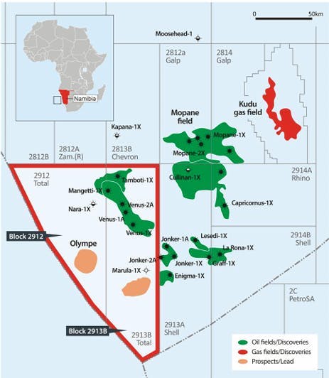 Map: Orange Basin – Namibia - Block 2912 & 2913B Map: Orange Basin – Namibia - Block 2912 & 2913B