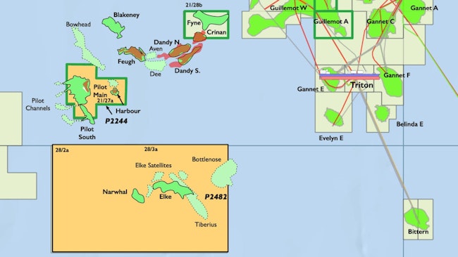 Map: Orcadian's western platform area