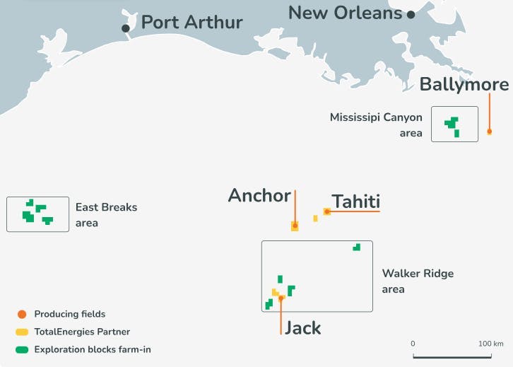 Map: TotalEnergies offshore exploration in the Gulf of Mexico Map: TotalEnergies offshore exploration in the Gulf of Mexico