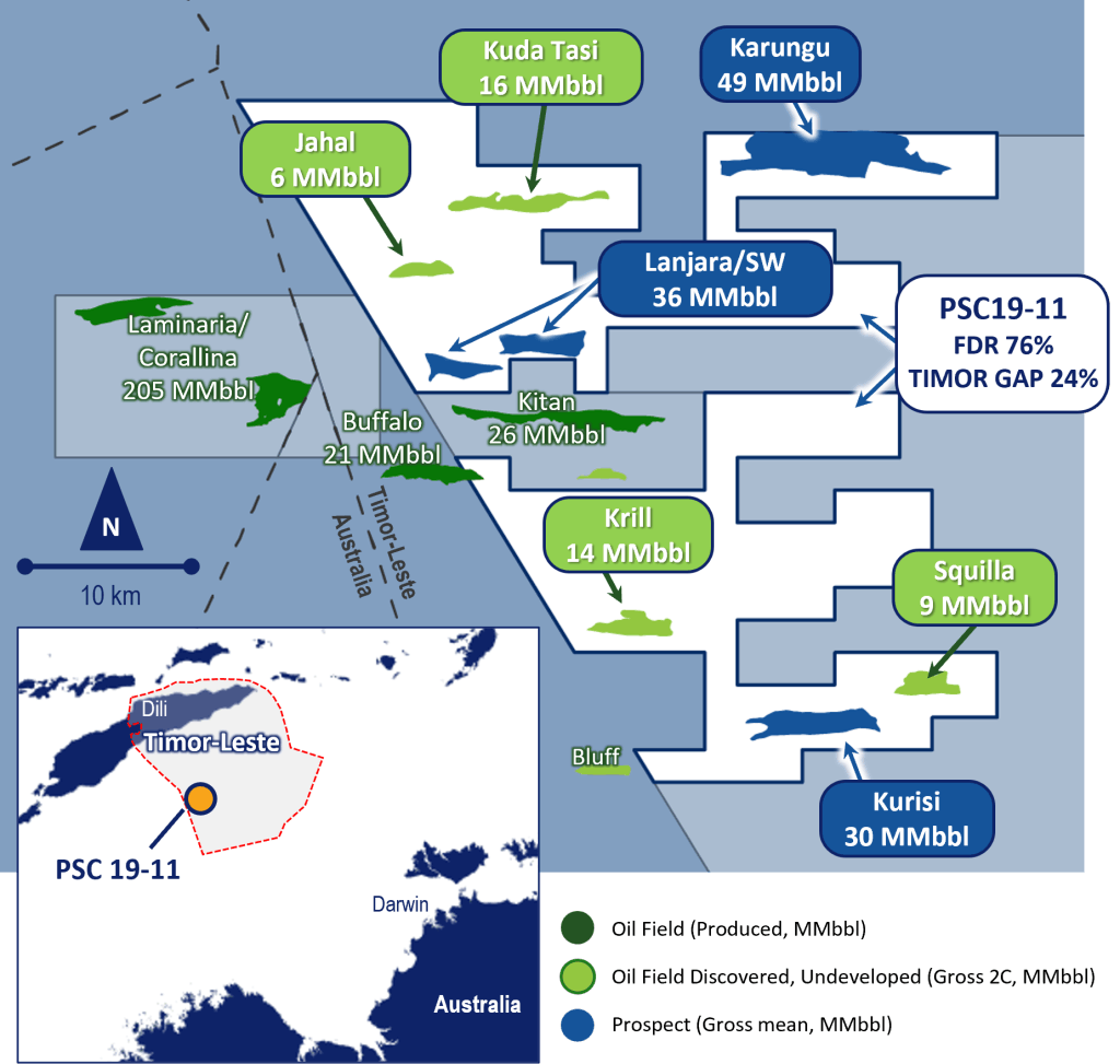Map of Finder Energy's Timor-Leste North West Shelf projects Map of Finder Energy's Timor-Leste North West Shelf projects