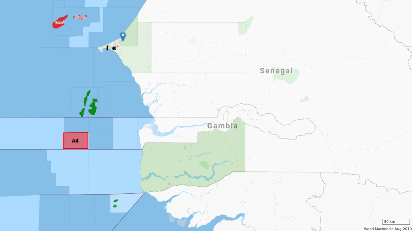 Map: The Gambia A4 license