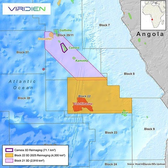 Map: Viridien’s new Angola reimaging program Map: Viridien’s new Angola reimaging program