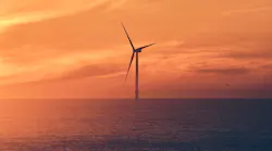 Offshore wind energy during sunset Offshore wind energy during sunset