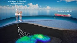 Drilling and production from WHP to converted, spread moored FPSO Drilling and production from WHP to converted, spread moored FPSO