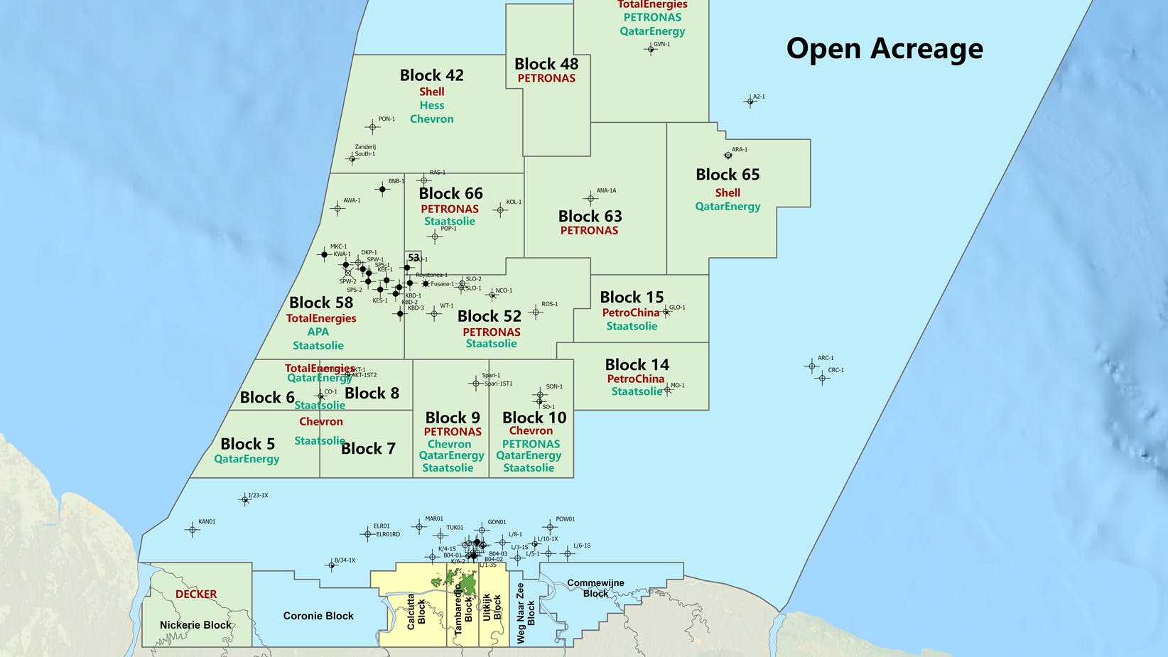 Map: Offshore Suriname acreage blocks