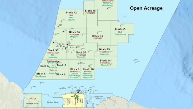 Map: Offshore Suriname acreage blocks