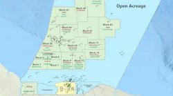 Map: Offshore Suriname acreage blocks