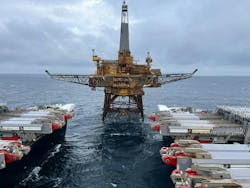 Heather Alpha topsides removal 2025 Heather Alpha topsides removal 2025