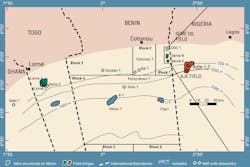 Map of Block 1 offshore Benin Map of Block 1 offshore Benin