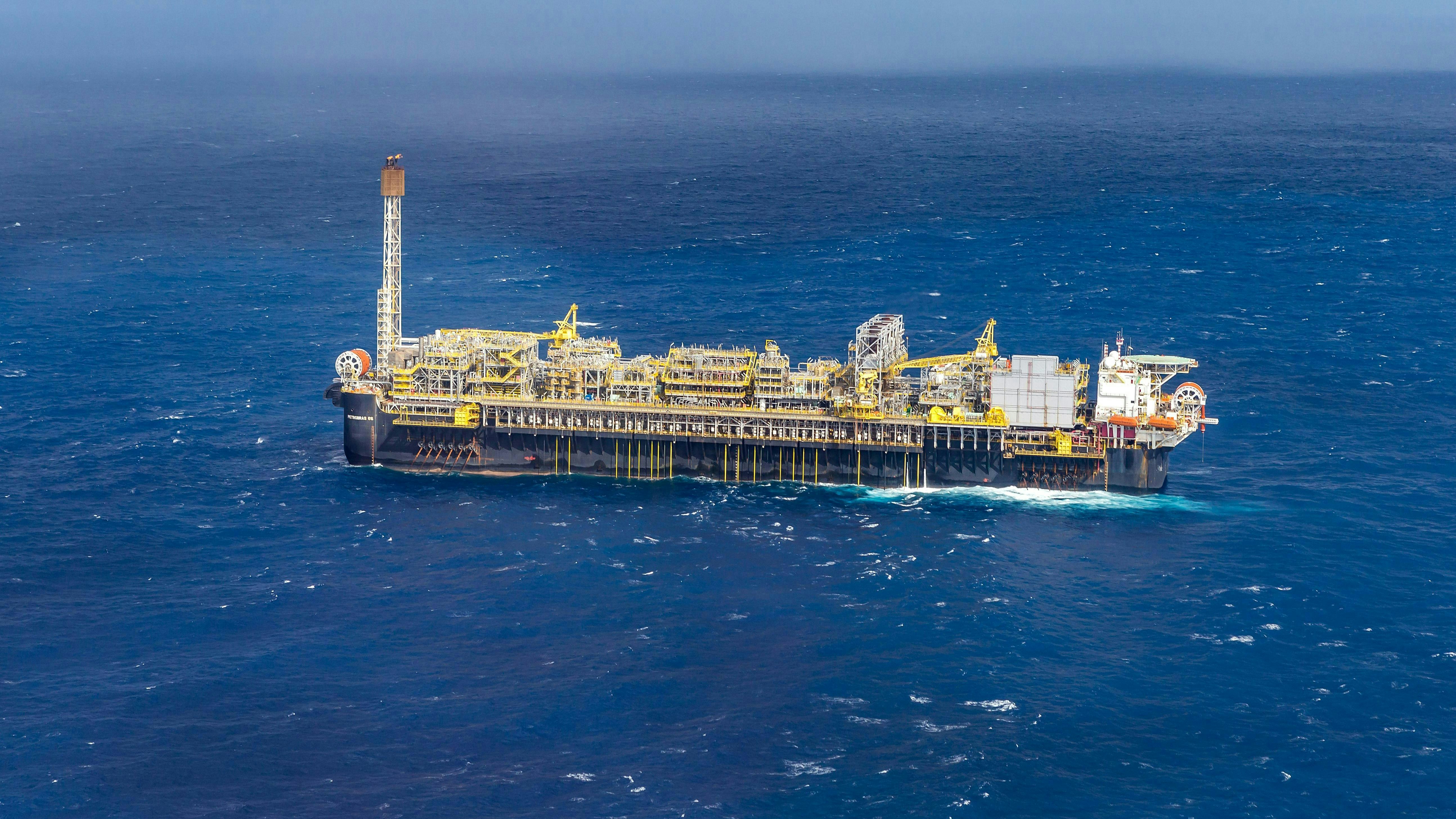 P-66 platform operating in the presalt of the Santos Basin