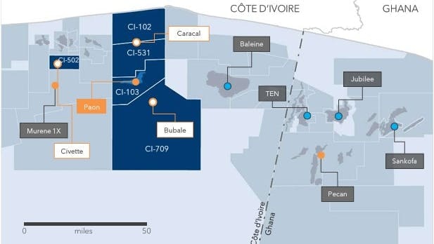Civette well offshore C&ocirc;te d&rsquo;Ivoire finds hydrocarbons, but not commercial