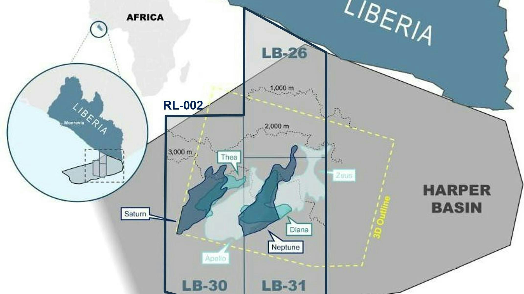 BluEnergies map of Harper Basin offshore Liberia