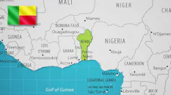 Benin map and flag